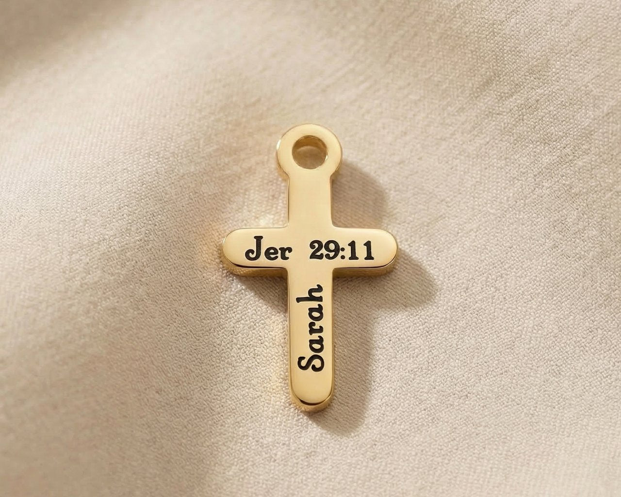 Gold cross charm for Dream Locket bracelet with polished finish and meaningful faith-inspired jewelry design