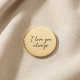 Engraved message disc charm for Dream Locket bracelet featuring sentimental words and personalized keepsake design