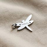 Silver dragonfly charm for keyring symbolizing transformation, resilience, and meaningful life journey keepsakes