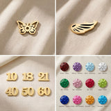 Dream locket charms showing butterfly, wing, number charms and colourful birthstone options