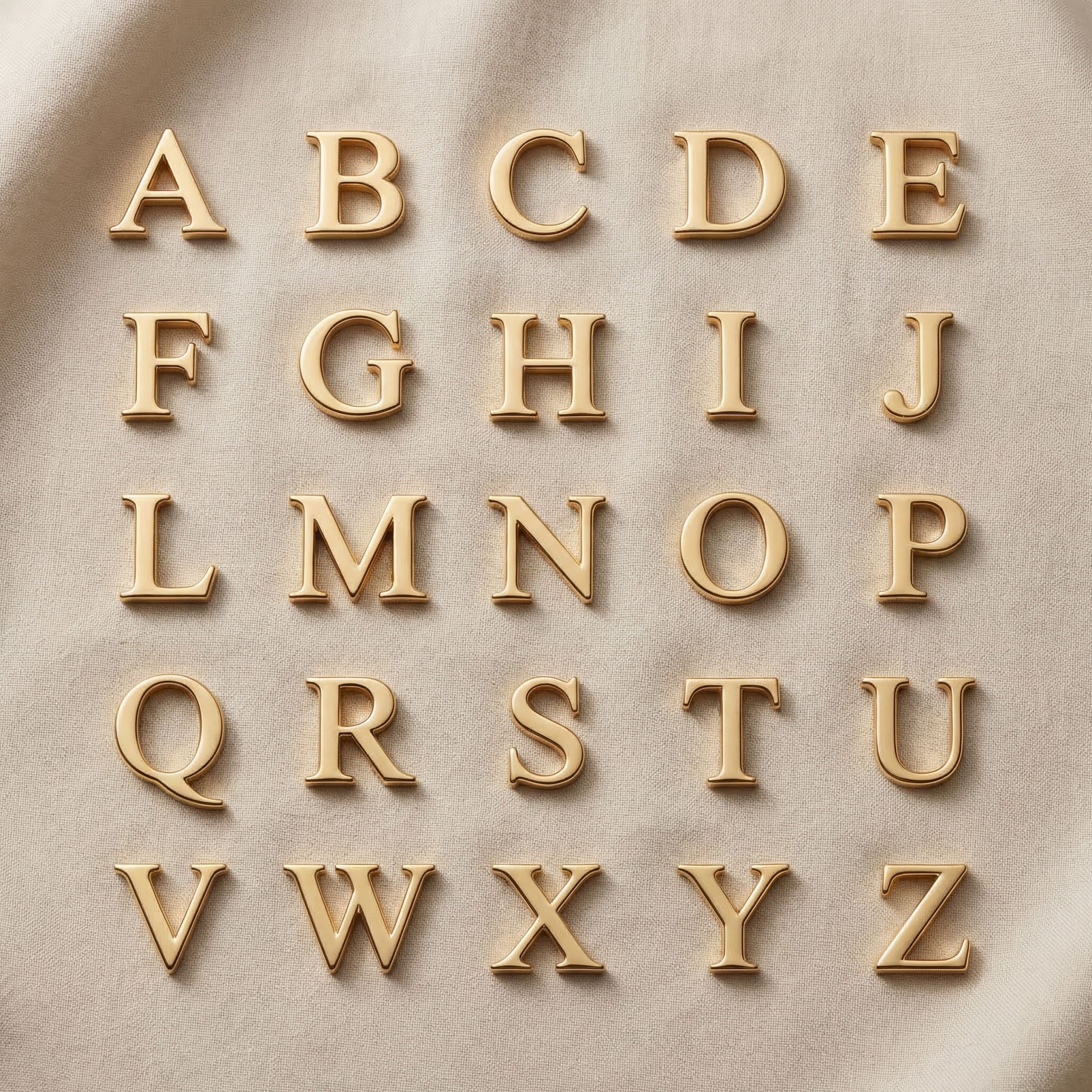 Personalized gold initial letter charms for Dream Locket bracelet with custom alphabet engraving options