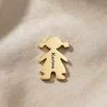 Personalized girl silhouette charm for Dream Locket bracelet with engraved name and meaningful family symbolism