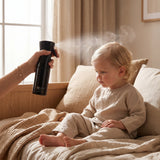 Continuous mist spray bottle used for kids hair care, gentle hair detangling and styling routine
