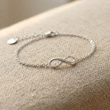 Silver infinity bracelet with fine chain and infinity symbol detail
