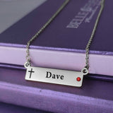 Jess Bar Cross Name Necklace