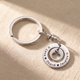 Love teach inspire keyring in silver with engraved message, thoughtful teacher gift keepsake