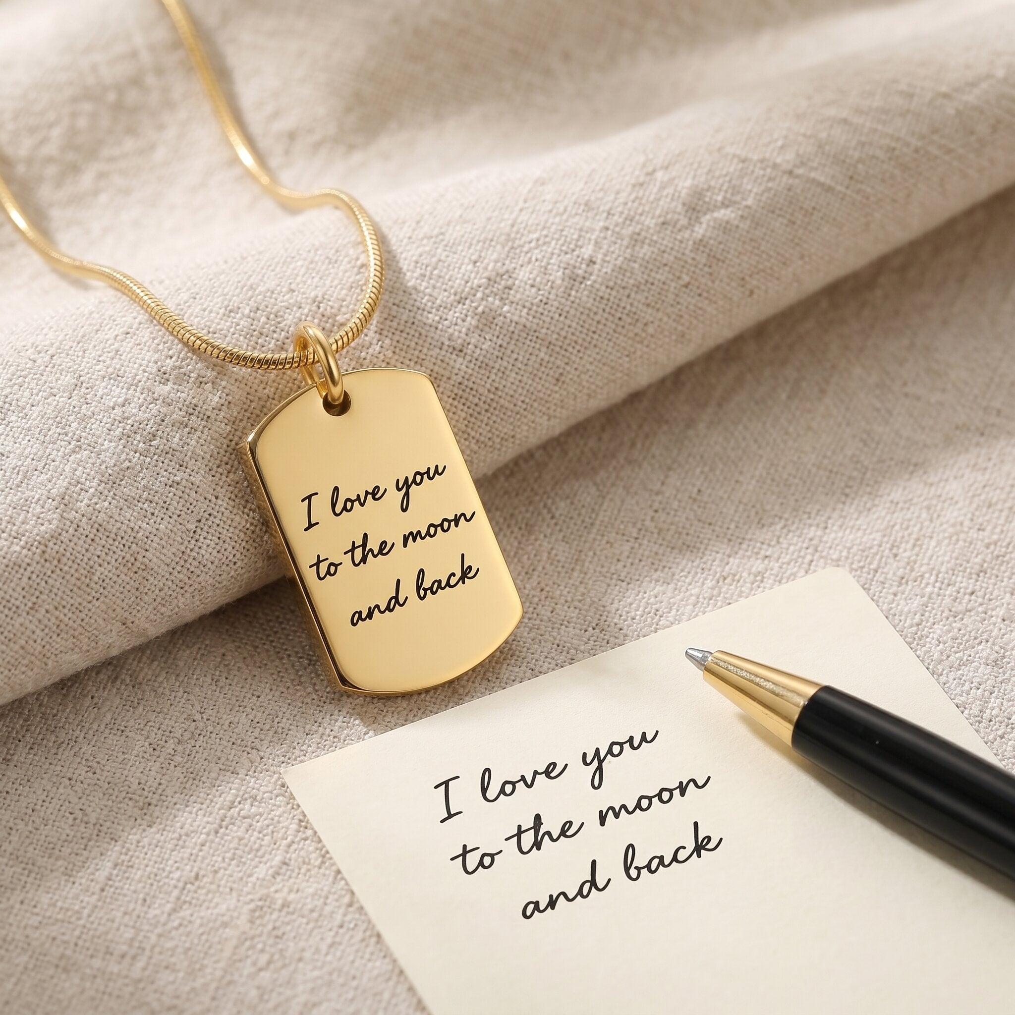 Memory tag cremation necklace with personalised handwriting engraving option, memorial ashes keepsake jewellery