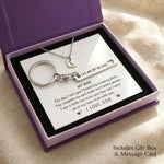 Missing piece necklace and keyring set in gift box, personalised keepsake gift set
