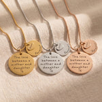 Mother forever necklace tone comparison showing gold, silver and rose gold layered pendant keepsake designs