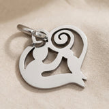 Silver mother and child charm for keyring symbolizing motherhood, unconditional love, and family connection