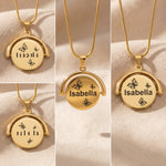 Personalised spinning necklace options with custom engraved inscription, unique keepsake jewellery gift