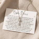 Open doors necklace with message card, symbolic jewellery for new opportunities and meaningful gift