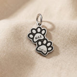 Double paw print charm for keyring designed for pet lovers and memorial keepsake memories