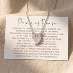 Power of pause necklace with message card, meaningful jewellery for self care, reflection and inner peace