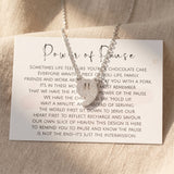 Power of pause necklace with message card, meaningful jewellery for self care, reflection and inner peace
