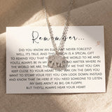 Remember necklace with message card, meaningful memorial jewellery keepsake for remembrance and comfort