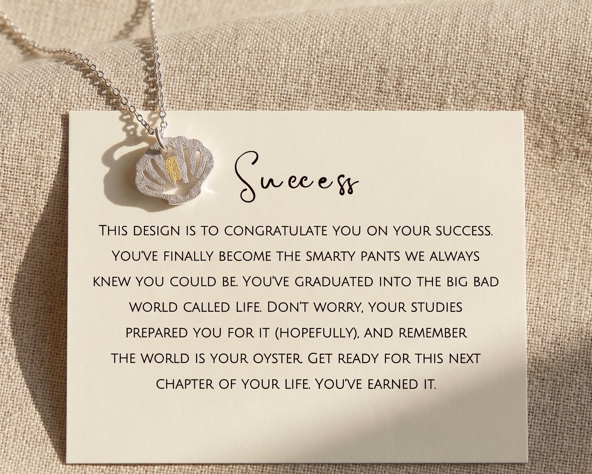 Serenity shell necklace with message card, meaningful jewellery gift for healing, calm and inner peace