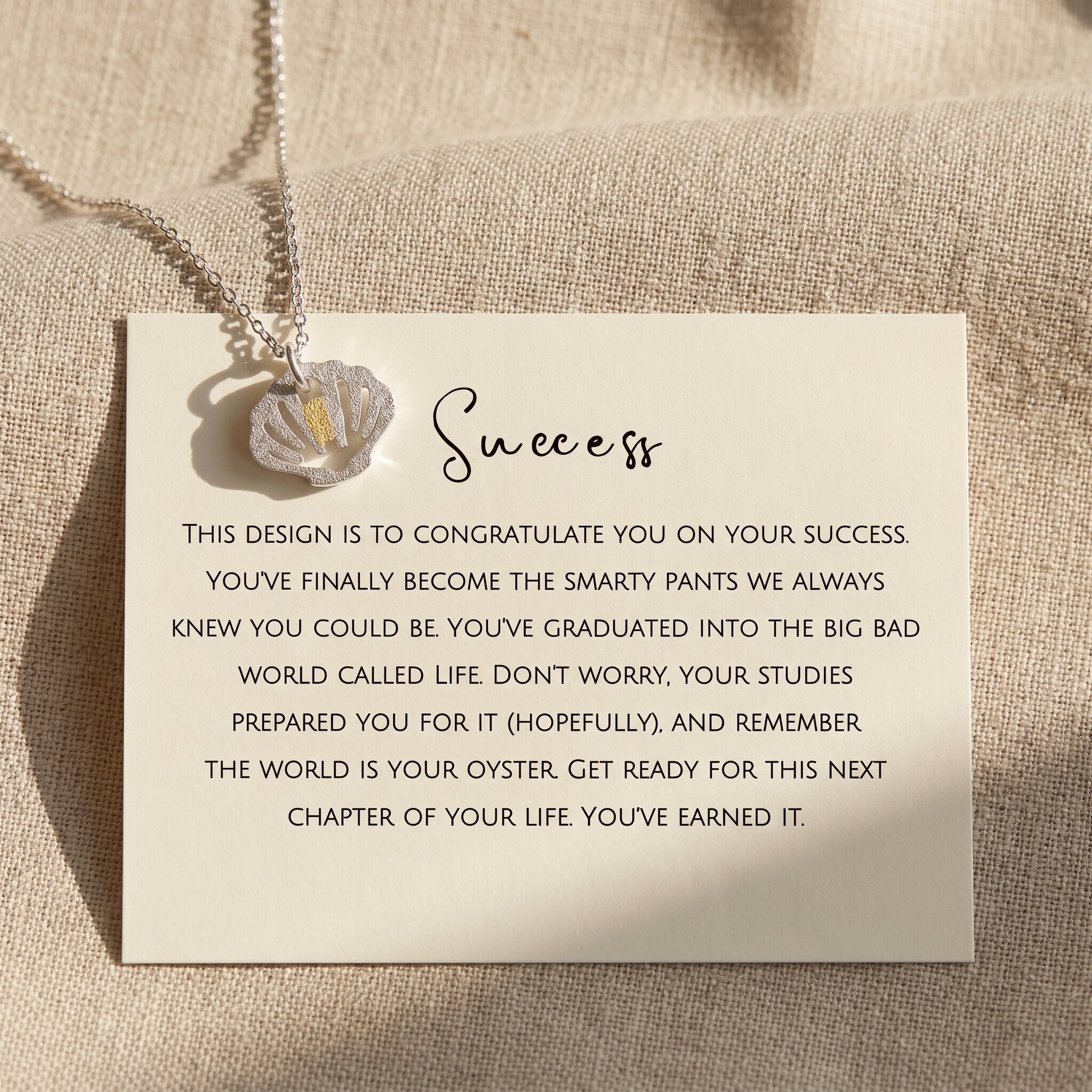 Serenity shell necklace with message card, meaningful jewellery gift for healing, calm and inner peace