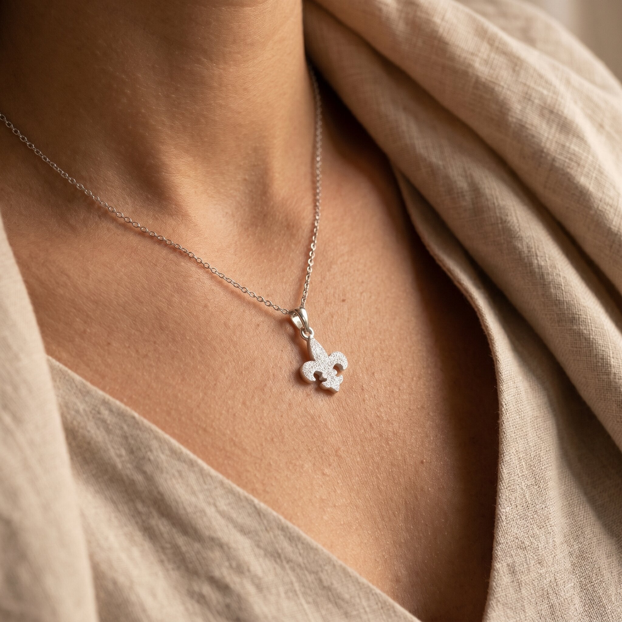 Woman wearing steal my breath necklace, delicate romantic jewellery symbolising love and deep connection