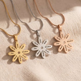 Sunflower necklace tone comparison showing gold, silver and rose gold meaningful keepsake jewellery options