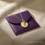 Tokens of Love Necklace displayed with gift wallet packaging, personalised jewellery gift option