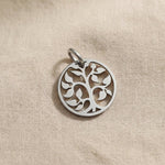 Silver tree charm for keyring symbolizing growth, family roots, strength, and meaningful life journeys