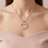 Rose Gold Triple Love Necklace, worn on model, gift for mother's day, Mothers Jewellery by Belle Fever