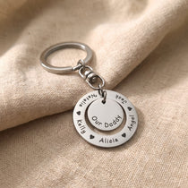 Silver Washer Disc Keyring with engraved message, personalised keepsake hero image