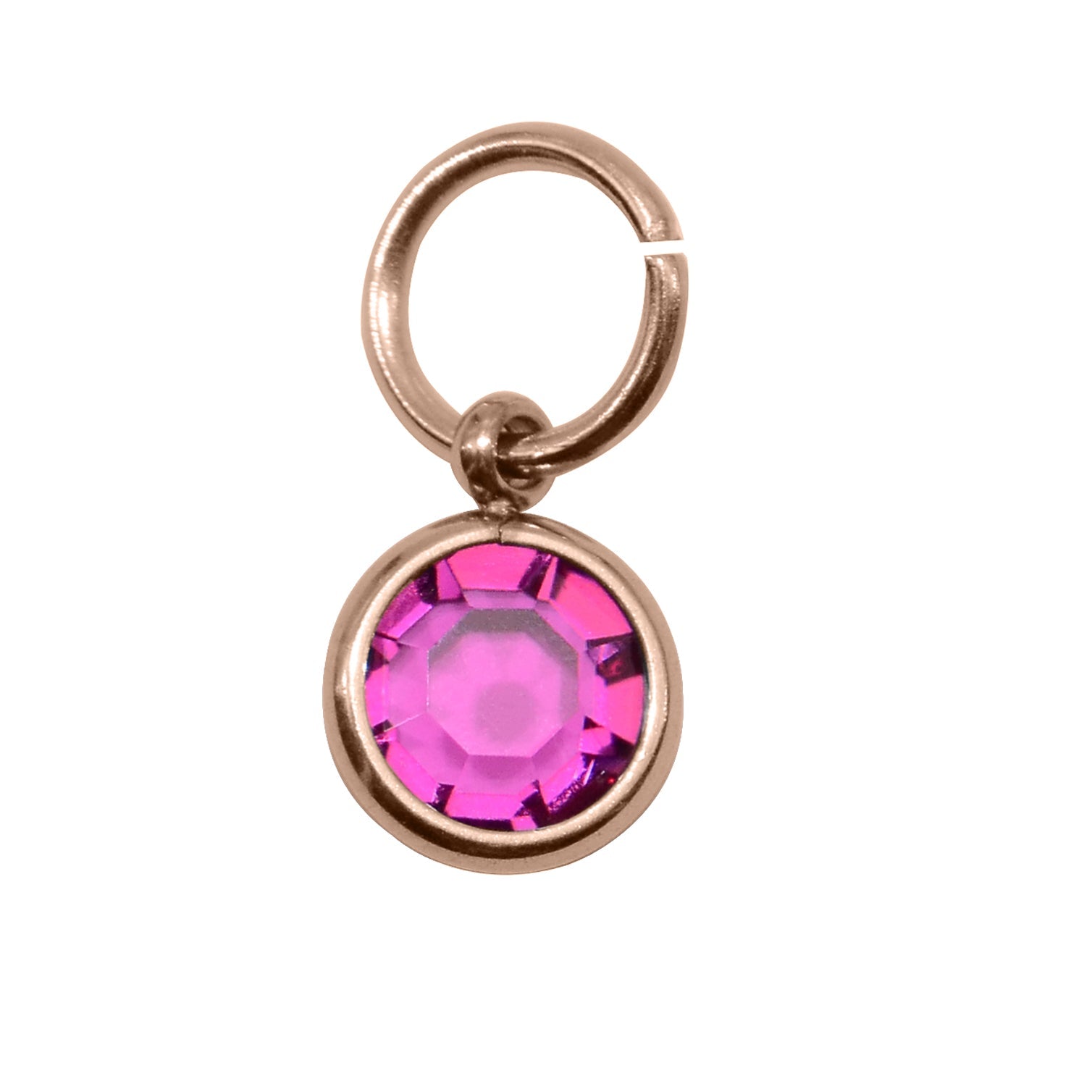 10th ROSE GOLD Hanging Birthstone Charm (Optional) - Options Variants