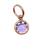 15th ROSE GOLD Hanging Birthstone Charm (Optional) - Options Variants