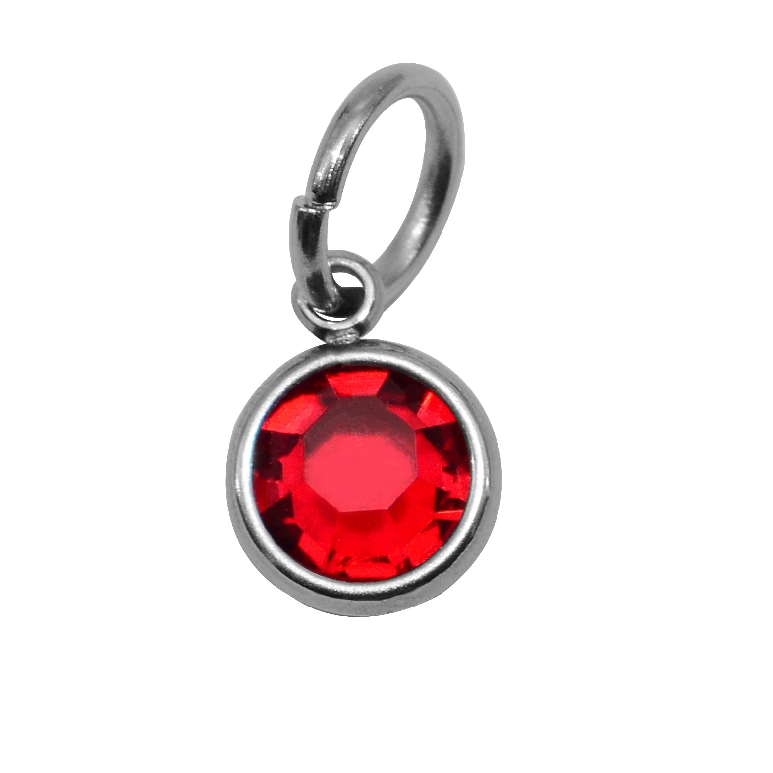 7th SILVER Hanging Birthstone Charm (Optional) - Options Variants