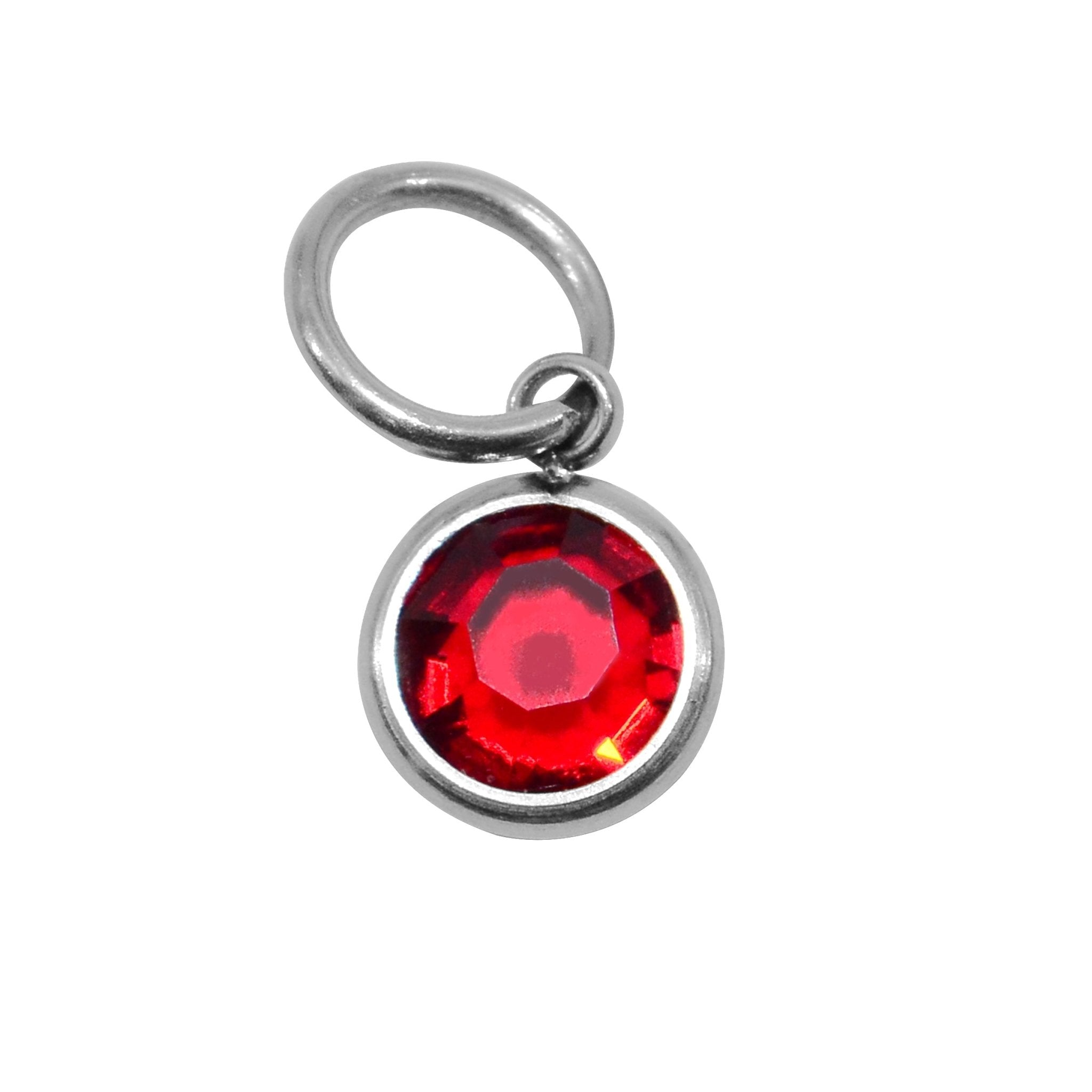 7th SILVER Hanging Birthstone Charm (Optional) - Options Variants