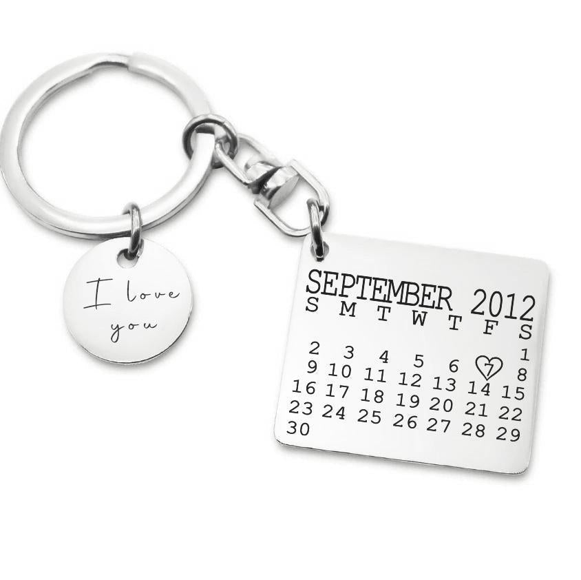 Calendar Keyring with Disc Charm - Keyrings by Belle Fever