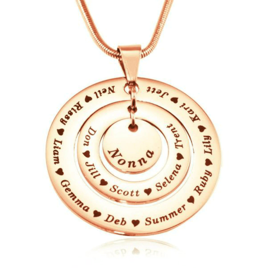 Circles of Loved Ones Personalised Necklace - Mothers Jewellery by Belle Fever