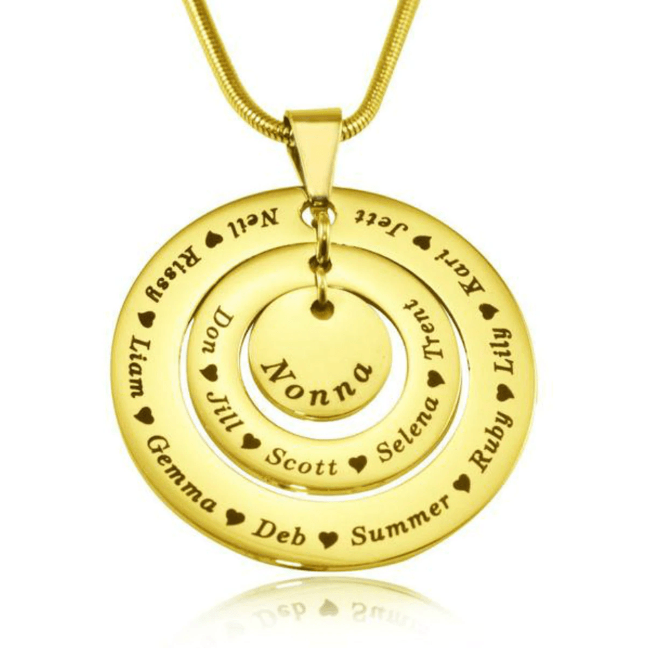 Circles of Loved Ones Personalised Necklace - Mothers Jewellery by Belle Fever