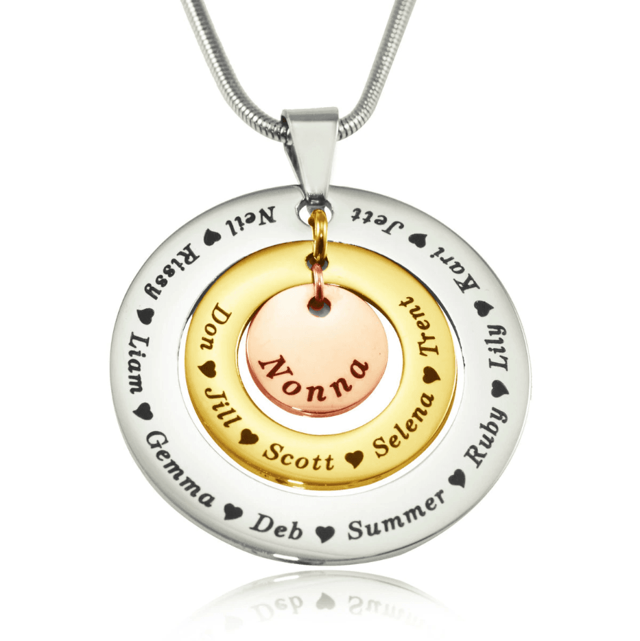 Circles of Loved Ones Personalised Necklace - Mothers Jewellery by Belle Fever