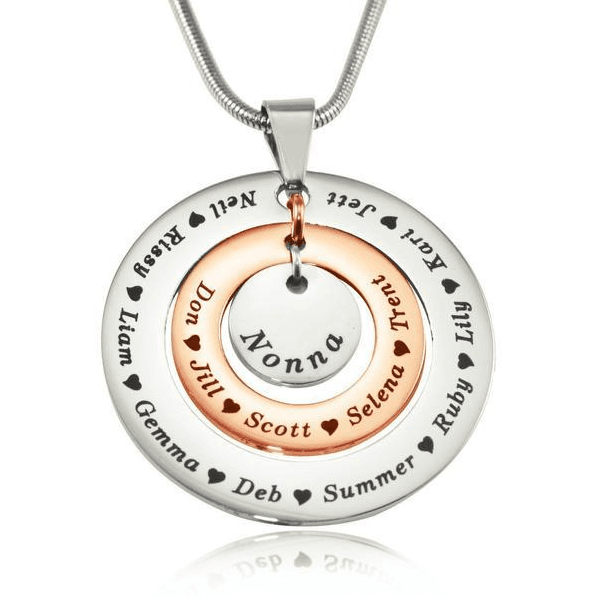Circles of Loved Ones Personalised Necklace - Mothers Jewellery by Belle Fever