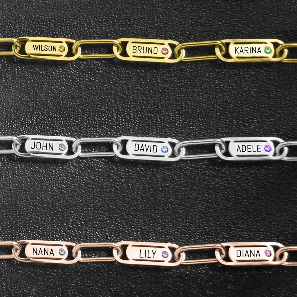 Endless Ties Name Bracelet (With Birthstone) - Endless Ties by Belle Fever