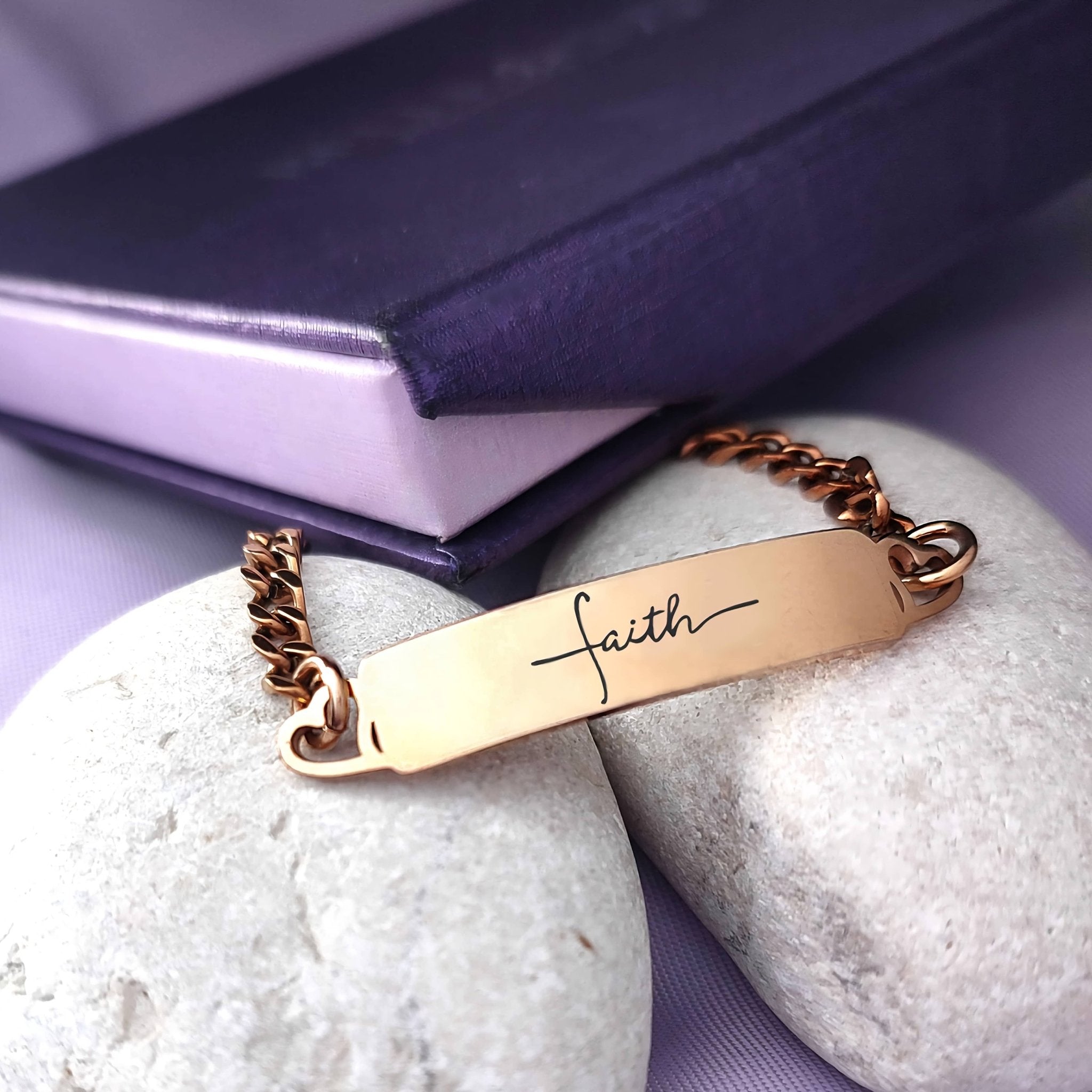 Faith Heart Tag Bracelet - Bangles & Bracelets by Belle Fever