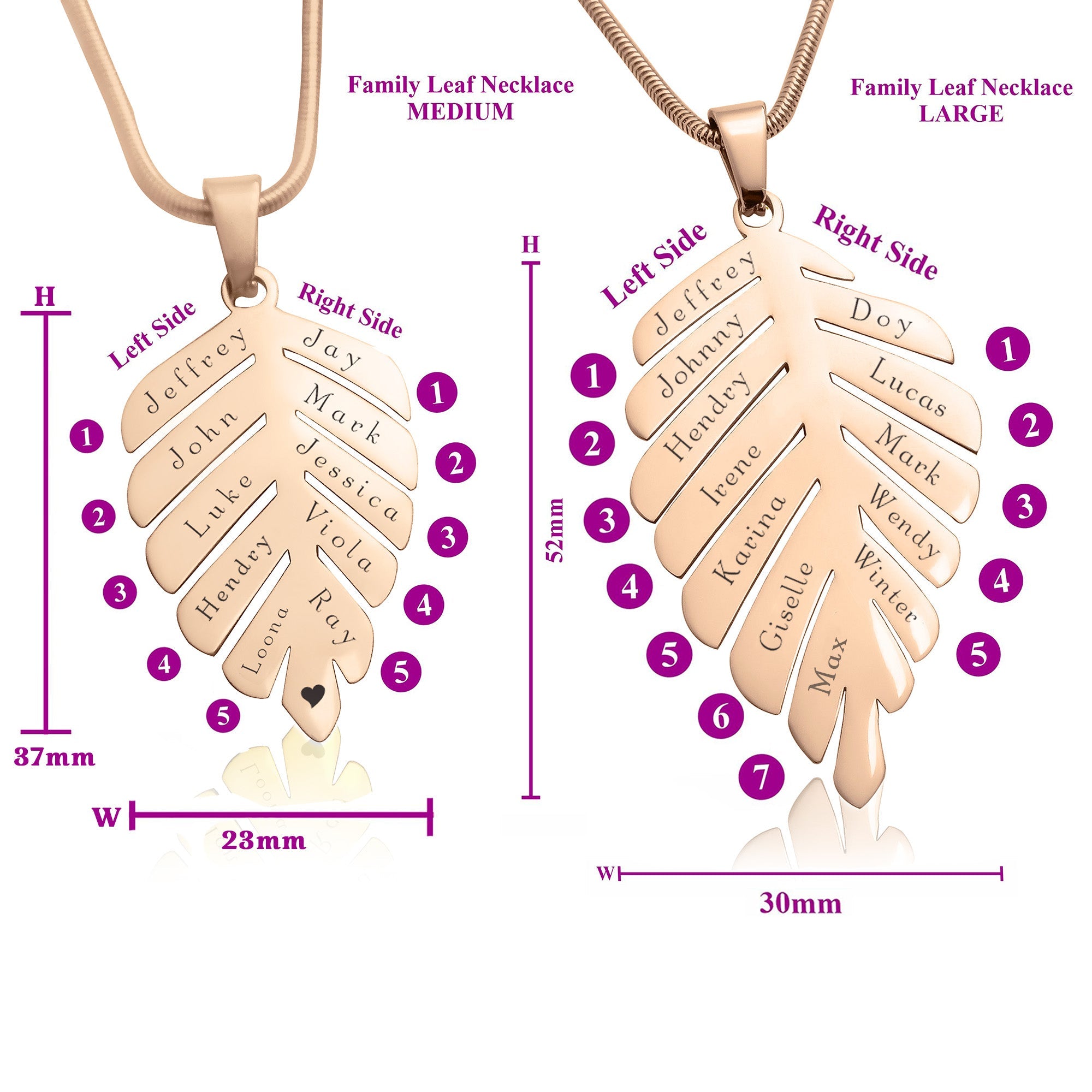 Family Leaf Necklace - Family Tree Necklaces by Belle Fever