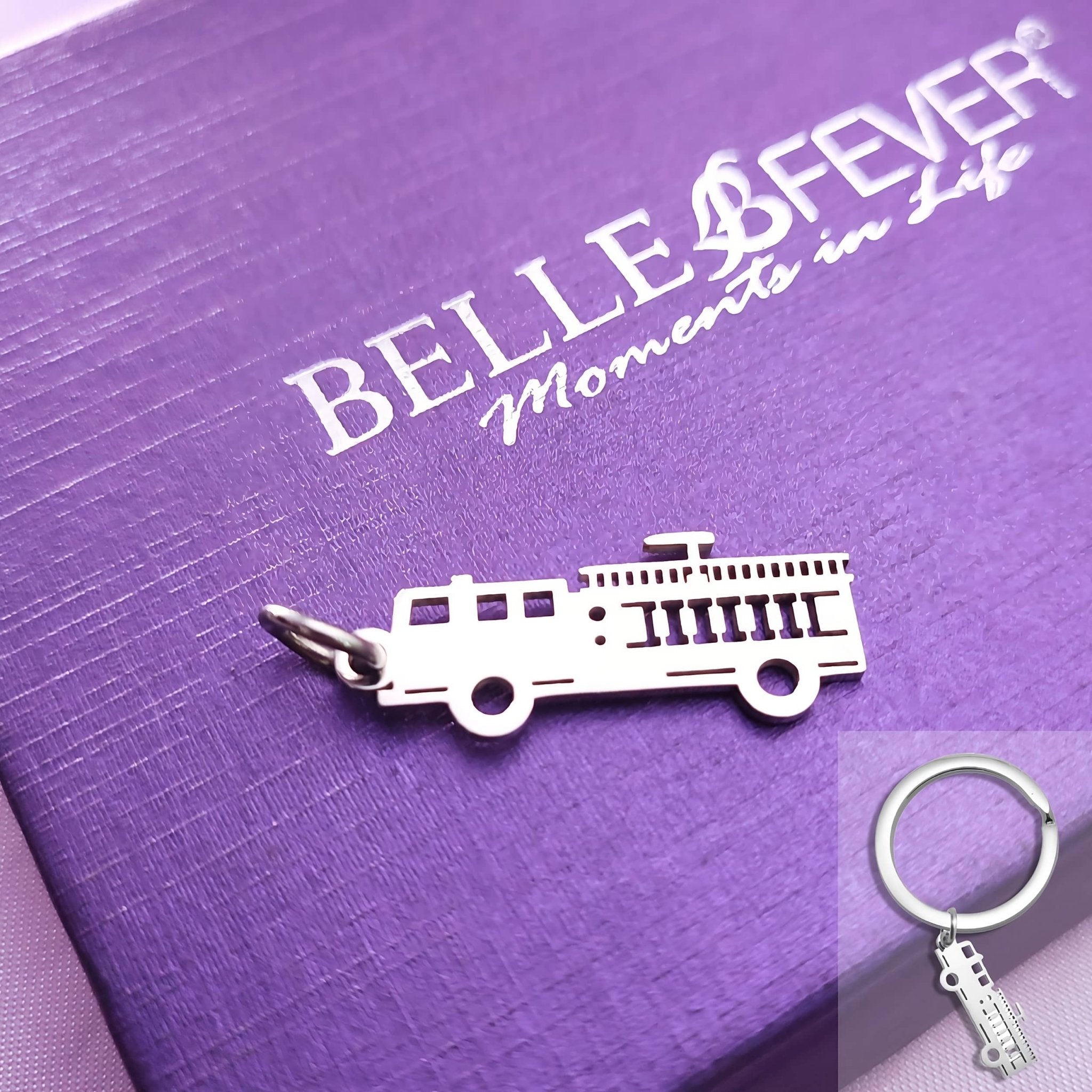 Fire Truck Charm for Keyring - Keyrings by Belle Fever