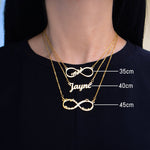 Infinity X Infinity Name Necklace (Birthstones Optional) - Name Necklaces by Belle Fever