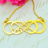 Infinity X Infinity Name Necklace (Birthstones Optional) - Name Necklaces by Belle Fever
