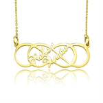 Infinity X Infinity Name Necklace (Birthstones Optional) - Name Necklaces by Belle Fever