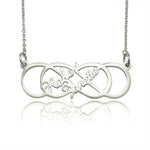 Infinity X Infinity Name Necklace (Birthstones Optional) - Name Necklaces by Belle Fever