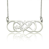 Infinity X Infinity Name Necklace (Birthstones Optional) - Name Necklaces by Belle Fever
