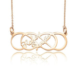 Infinity X Infinity Name Necklace (Birthstones Optional) - Name Necklaces by Belle Fever