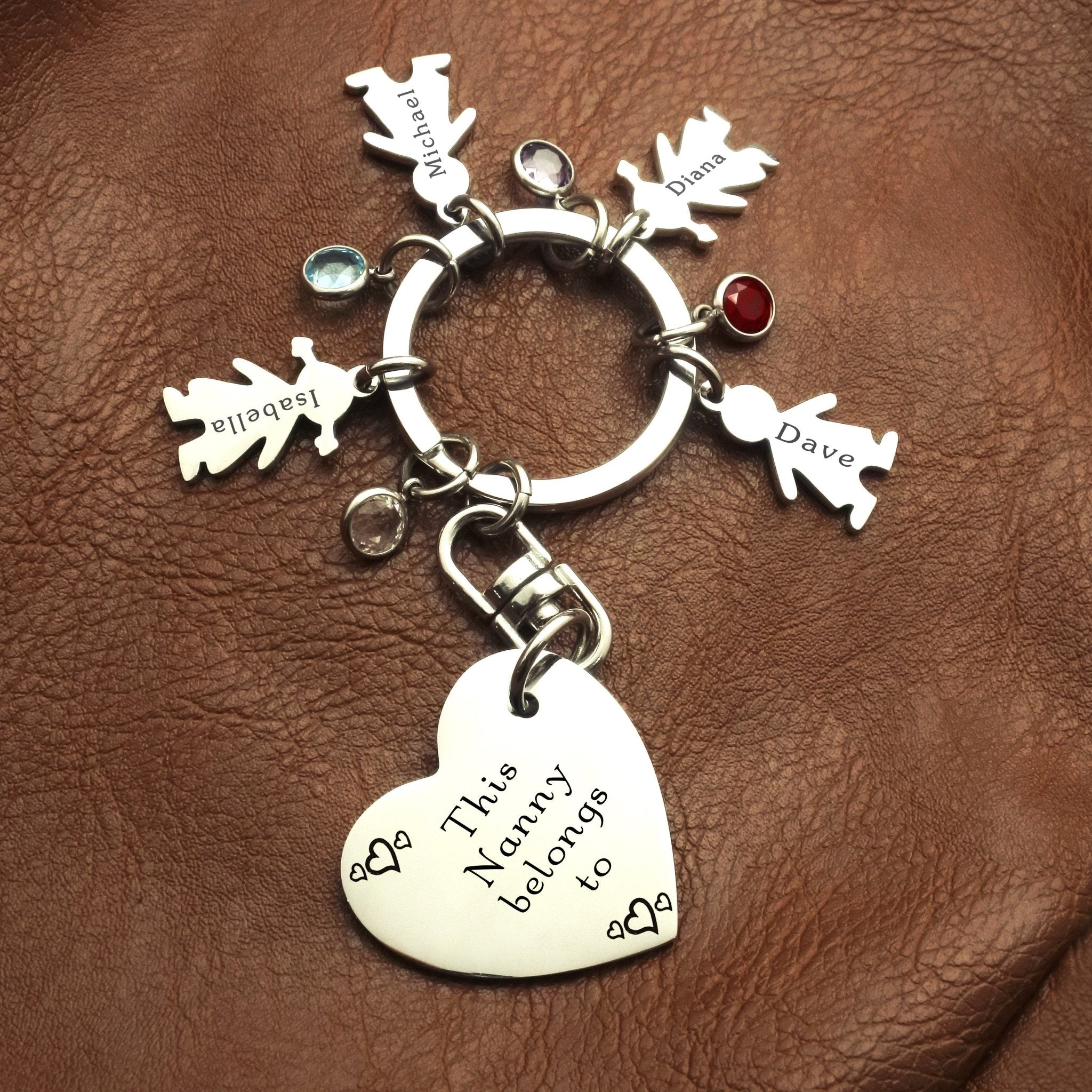 Kids Love Heart Keyring - (1 Silver Child Charm Included) - Keyrings by Belle Fever