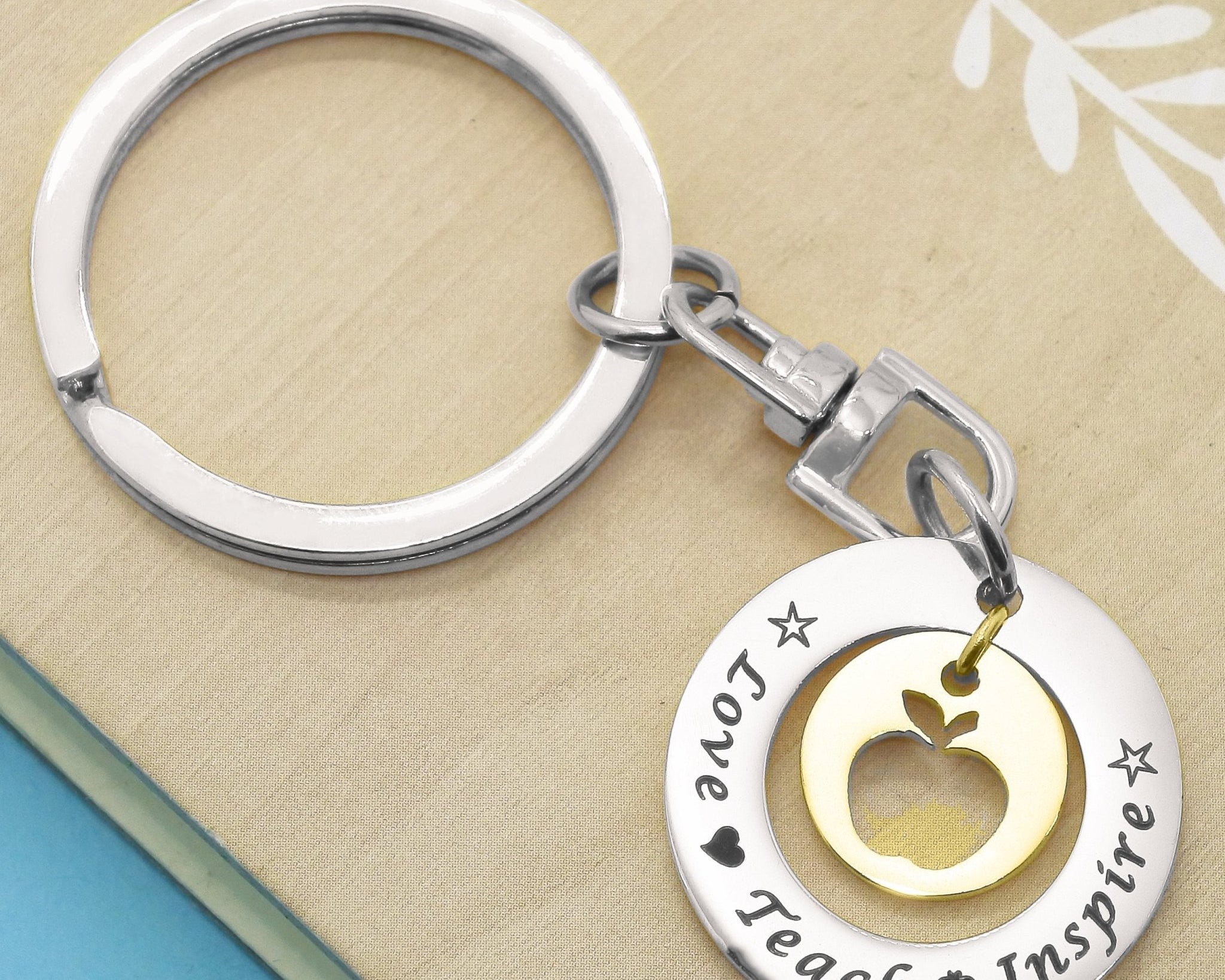 Love Teach Inspire Teacher Keyring - Keyrings by Belle Fever