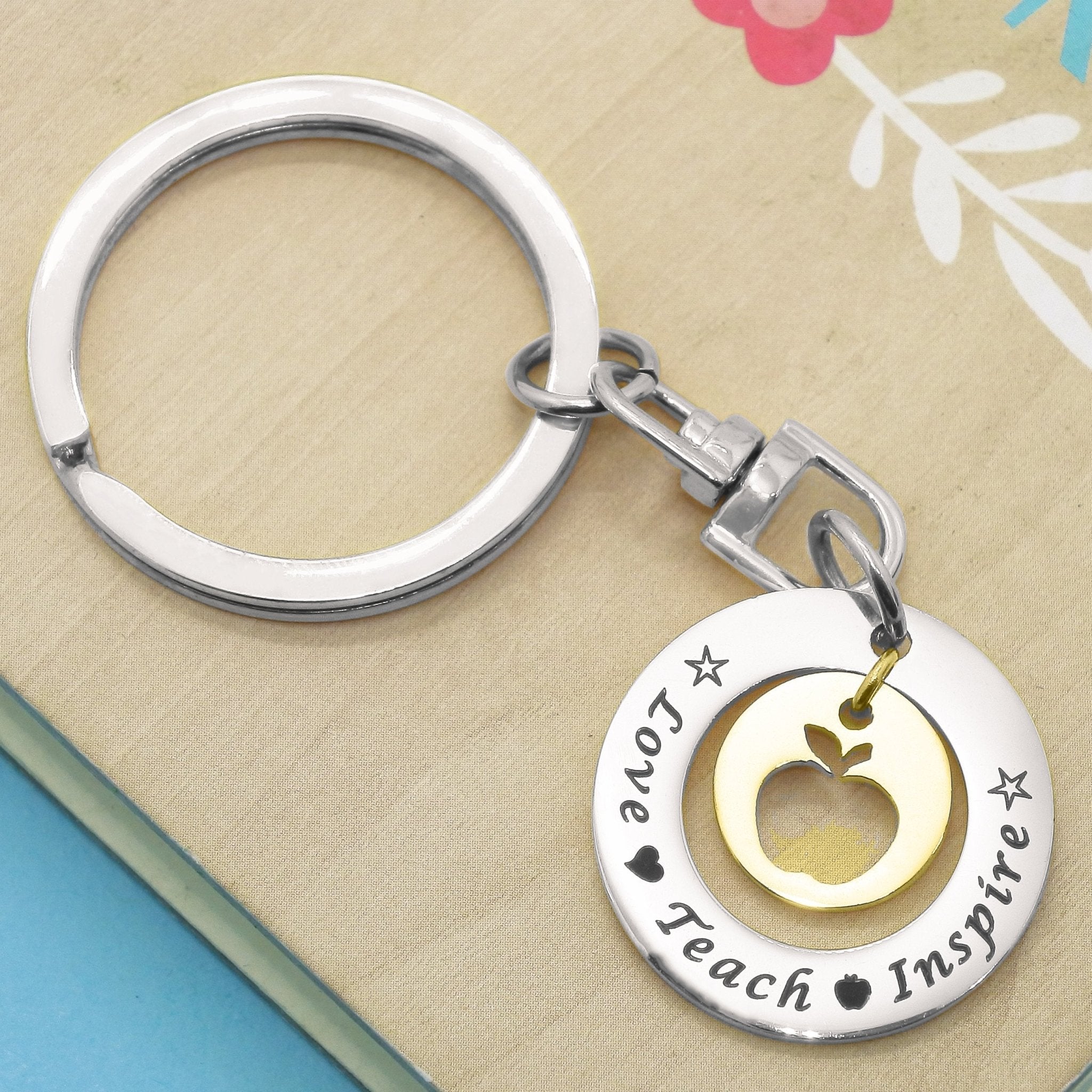 Love Teach Inspire Teacher Keyring - Keyrings by Belle Fever